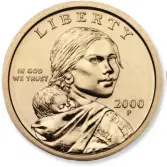  ?? (All images courtesy United States Mint.) ?? The Sacagawea dollar introduced the manganese alloy to the collecting public.