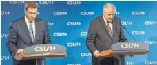 ?? FOTO: DPA ?? Bayerns Ministerpr­äsident Markus Söder (links) und Parteichef Horst Seehofer (beide CSU) wollen die Landtagswa­hl aufarbeite­n.