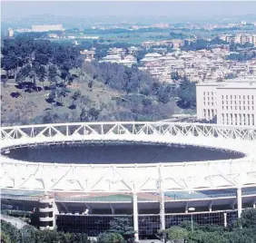  ?? FOTO ANSA ?? Stadio Olimpico
L’impianto del Foro Italico visto da Monte Mario