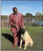  ?? PHOTO COURTESY OF LAURA WEBER, 15 MINUTES INC. ?? Don Davis, a Pottstown area dog owner and handler poses with his dog Swagger. The pair will be competing in the National Dog Show that will take place Nov. 18 and 19.