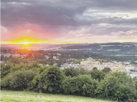  ??  ?? NORTHERN EXPOSURE: The sun sets over Hexham in Northumbri­a, where big skies crown some of the country’s most beautiful scenery.