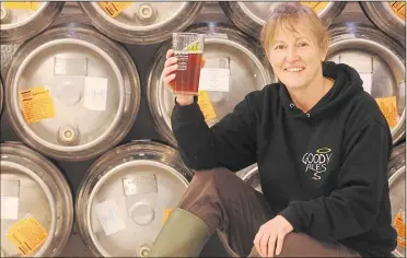  ??  ?? Karen Goody, of Goody Ales which operates the Beer on the Pier bar in Herne Bay, says delivery and takeaway trade is helping to keep her business afloat