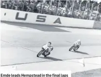  ?? ?? Emde leads Hempstead in the final laps