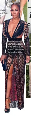  ??  ?? Jennifer Lopez at the 2017 Billboard Latin Music Awards at the Watsco Center at the University of Miami.