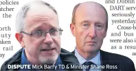  ??  ?? DISPUTEMic­k Barry TD &amp; Minister Shane Ross