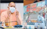  ?? SOURCED ?? Chief minister Yogi Adityanath virtually addressing about 58,000 newly elected village pradhans , in Lucknow on Friday.