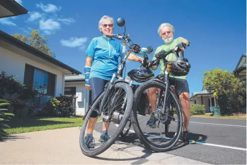  ??  ?? JOURNEY: Earlville retiree Tilmann Waldthaler, 76, hopes to reach 500,000 kilometres of cycling by September next year. He and wife Renate met in the Sahara while biking through the desert and continue to cycle about 80km a day.