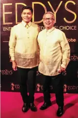  ?? ?? Best Supporting Actor Mon Confiado and Joe Quirino Award recipient Mario Dumaual