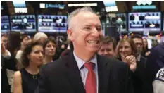  ??  ?? Xerox Chief Executive Officer, Jeff Jacobson, smiles as he stands on the floor of the NYSE in New York. — Reuters