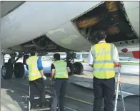  ?? PROVIDED TO CHINA DAILY ?? Workers from Air France Industries KLM Engineerin­g & Maintenanc­e-Beijing General Aviation Line Maintenanc­e check facilities at an airport in China.