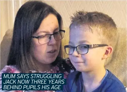  ??  ?? SCHOOLING FEARS: Victoria Smilyk with her son Jack who can’t get a special needs school place as ‘he is too able’