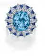  ??  ?? Winston Candy ring with 5.48ct cushion-cut aquamarine