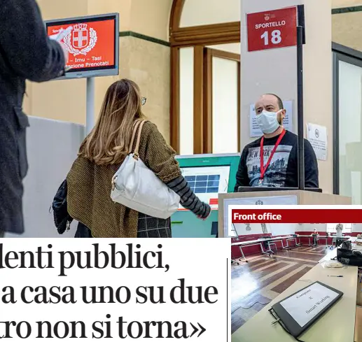  ??  ?? Irrinuncia­bili alcuni servizi al pubblico «in presenza», dai servizi sociali all’anagrafe. Poi c’è il back office per cui basta un portatile attrezzato