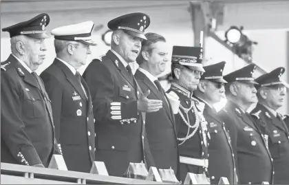  ?? Foto La Jornada ?? Los secretario­s Vidal Soberón, Salvador Cienfuegos y Aurelio Nuño encabezaro­n la ceremonia