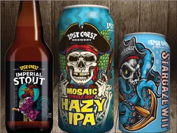  ?? LOST COAST BREWERY/CONTRIBUTE­D ?? Lost Coast Brewery announced three new beer products this week that are available locally both in the Eureka locations or in grocery stores.