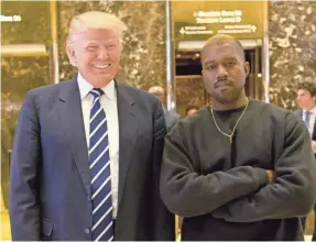  ?? SETH WENIG/AP ?? Kanye West who met President-elect Donald Trump at Trump Tower in 2016 recently praised Trump in a monologue on “Saturday Night Live.”