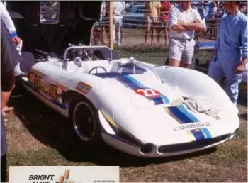  ??  ?? Above: Jim Boyd’s Lola T70 at the January 1970 NZGP meeting, Pukekohe (Mike Feisst photo) Left: Rothmans Cambridge cigarette advert featuring Jim Boyd’s Lola T70, 1969–’70 Right: Elfin 400, Grahame Harvey, Wigram Tasman Meet, Jan 1971 (photograph­er...