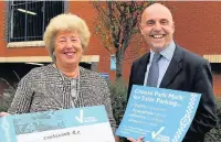  ??  ?? Pictured is Coun Jenny Bokor, lead member for Loughborou­gh, with Michael Gardner, British Parking Associatio­n area manager.