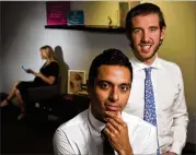  ?? JAHI CHIKWENDIU / WASHINGTON POST ?? Anish Sebastian (left) and Juan Pablo Segura created the start-up Babyscript­s, which produces software to reduce the number of doctor’s office visits made by pregnant women.