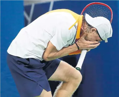  ?? KENA BETANCUR AFP/GETTY IMAGES ?? Denis Shapovalov took 2017 U.S. Open finalist Kevin Anderson to five sets before exiting from Flushing Meadows.