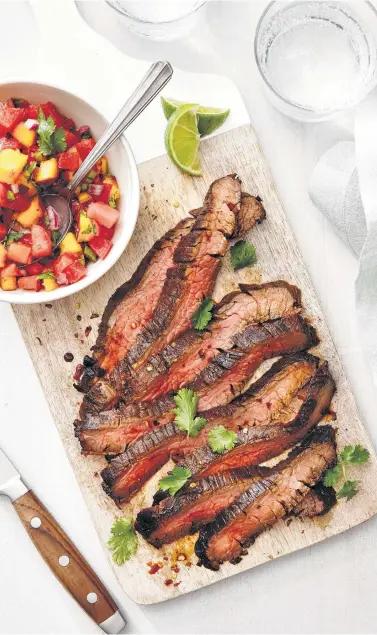  ?? Oxmoor House ?? Molasses Grilled Flank Steak with Watermelon Salsa. Recipe, page D3