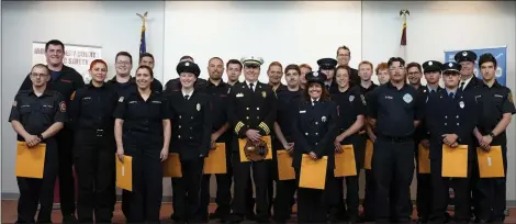  ?? PHOTO COURTESY OF MONTGOMERY COUNTY DEPARTMENT OF PUBLIC SAFETY ?? The Montgomery County Fire Academy Class 2103.