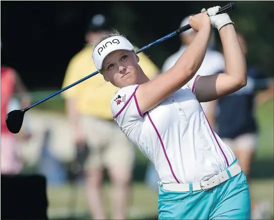  ?? — THE ASSOCIATED PRESS FILES ?? Brooke Henderson of Smiths Falls, Ont., earned her first Symetra Tour golf title over the weekend.
