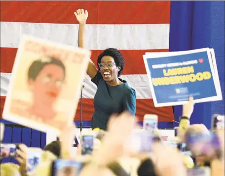  ?? Rick West Daily Herald ?? FIRST-TIME Democratic hopeful Lauren Underwood has raised about four times as much as the incumbent, GOP Rep. Randy Hultgren.