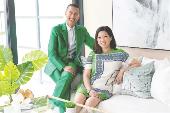  ??  ?? Interior designer Aleem Kassam, with Kalu Interiors partner and interior designer Phyllis Lui, says his work is “not a job, but rather a passion.”