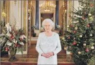  ??  ?? The Queen recording her 2012 message in the White Drawing Room at Buckingham Palace – the first to be shown in 3D.