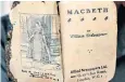  ??  ?? Little wonders: Charlotte Brontë’s Young Men’s Magazine, and a 5 x 3cm Macbeth