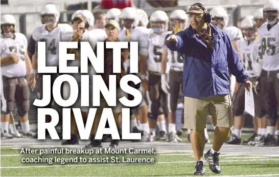  ?? SUN-TIMES FILE ?? Frank Lenti, who has won 11 state championsh­ips and six Prep Bowl titles with Mount Carmel, is the winningest football coach in Illinois history (374-77).