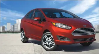  ??  ?? This undated photo provided by Ford shows the 2019 Ford Fiesta. There's also a hatchback version for enhanced utility.