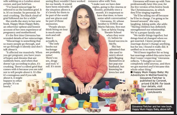  ??  ?? Giovanna Fletcher and her new book, Happy Mum Happy Baby, above left