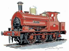  ?? JONATHAN CLAY. ?? Prolific and popular railway artist Jonathan Clay has produced his 1000th individual locomotive portrait, depicting Wigan Coal and Iron 0-6-0ST Lindsay. The total does not include his numerous other railway scenes.