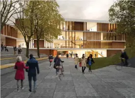  ?? Bild: KUB Arkitekter ?? KUB arkitekter­s ursprungli­ga förslag uppvisade en helt annan lätthet.