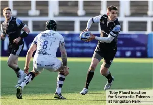  ??  ?? Toby Flood inaction for Newcastle Falcons at Kingston Park