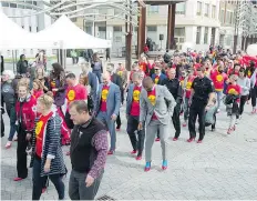  ??  ?? The Walk a Mile in Her Shoes event, which included participan­ts of all ages, genders and abilities, raised an astounding $19,425 on Thursday.