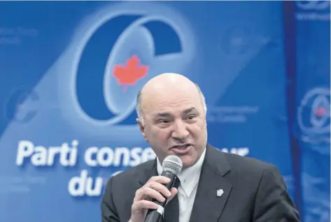  ?? THE CANADIAN PRESS FILES ?? Conservati­ve leadership candidate Kevin O’Leary says he won’t take part in Tuesday’s official party debate in Edmonton, citing the format.