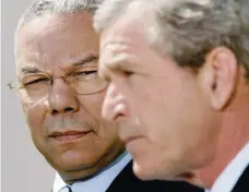 ?? ?? Former US president George W Bush with Colin Powell.