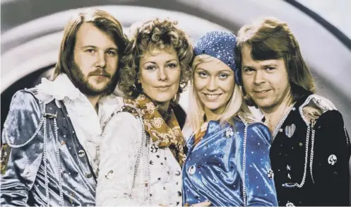  ??  ?? Benny Andersson, Anni-frid Lyngstad, Agnetha Faltskog and Bjorn Ulvaeus during the Eurovision Song Contest in 1974