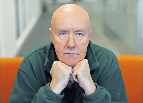  ?? Below ?? Victor Meldrew’s harder twin brother: Irvine Welsh, above, is a gentler soul now than the one who wrote Trainspott­ing,