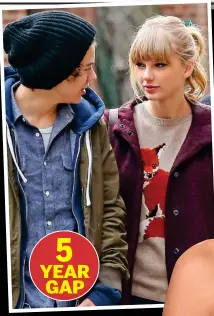  ??  ?? 5 YEAR GAP
With US singer Taylor Swift