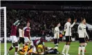  ?? ?? Angelo Ogbonna picks himself up after the clash with Alisson that led to West Ham’s first goal. Photograph: Jed Leicester/Shuttersto­ck