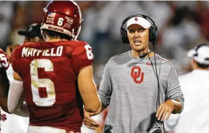  ?? Sue Ogrocki / Associated Press ?? Lincoln Riley takes over as Oklahoma’s head coach after the surprising retirement of Bob Stoops this summer.