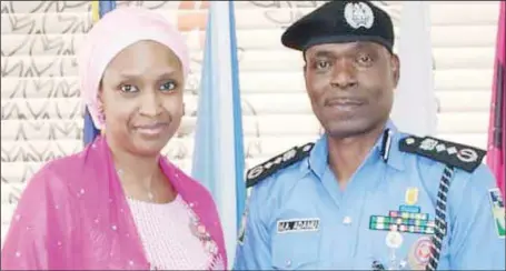  ??  ?? L-R: Managing Director, Nigerian Ports Authority, Ms. Hadiza Bala Usman, and Inspector General of Police, Mr. Mohammed Adamu, during Usman’s visit to Adamu in Abuja...recently