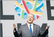  ?? RAY CHAVEZ — STAFF PHOTOGRAPH­ER ?? Former Vice President Al Gore speaks at the climate summit Friday in San Francisco. He said that many of this year’s natural disasters have been made worse by climate change.