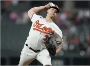  ?? JULIO CORTEZ — THE ASSOCIATED PRESS FILE ?? Orioles starting pitcher Kyle Bradish throws during the first inning against the Nationals on Sept. 26in Baltimore.