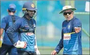  ?? AFP ?? Chandika Hathurusin­gha (right) took over as Sri Lanka’s coach after their disastrous series against India last December.