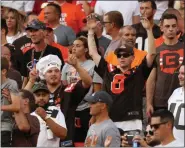  ?? TIM PHILLIS — FOR THE NEWS-HERALD ?? Fans look on during the Browns-Redskins preseason game Aug. 8.